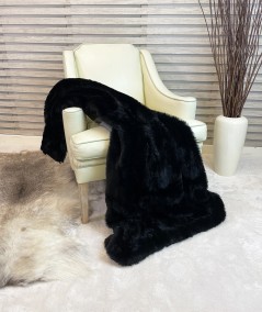 Black economy fake fur blanket