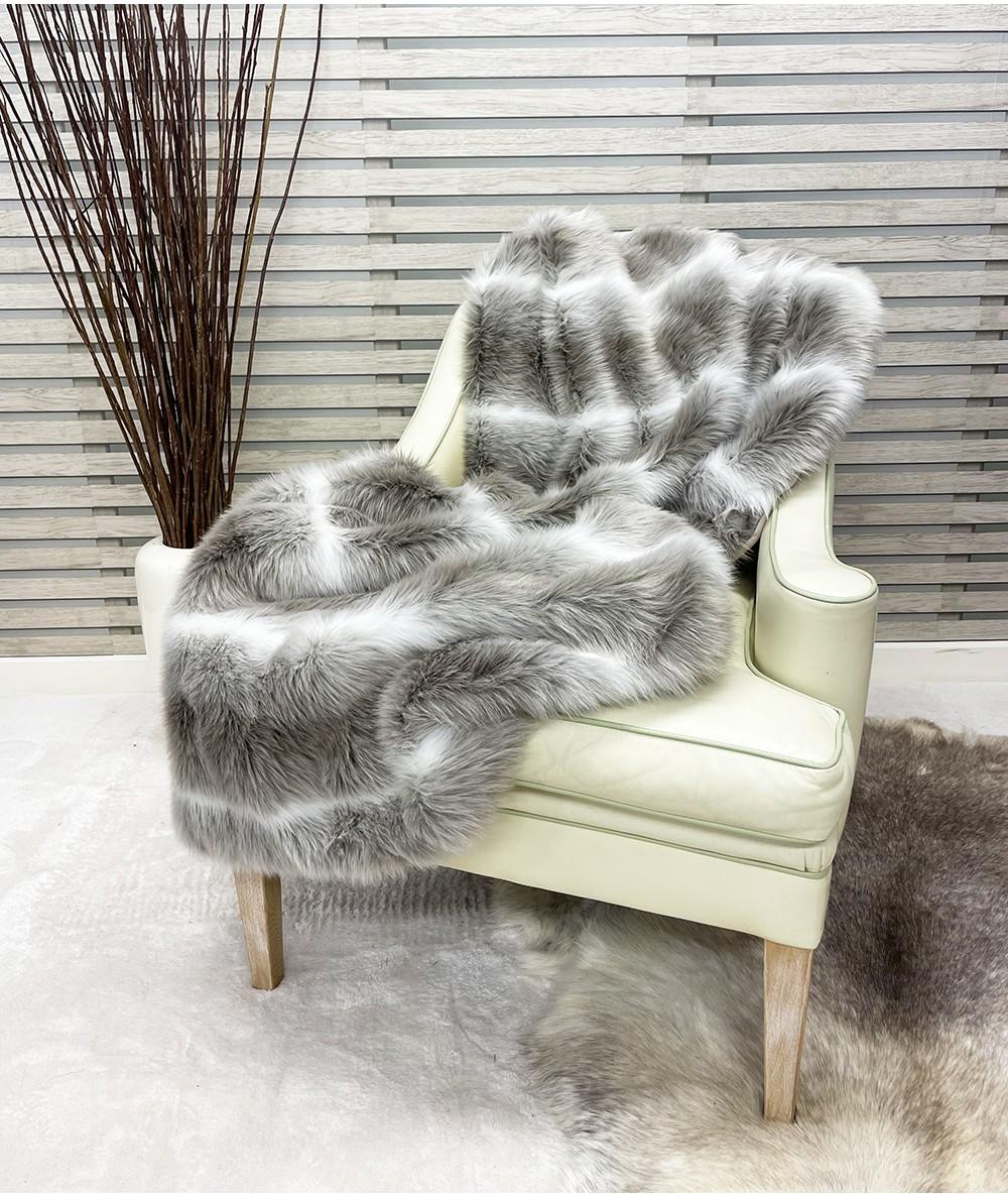 Luxurious striped Caribou fur blanket