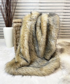 Long haired, luxury faux fur throw