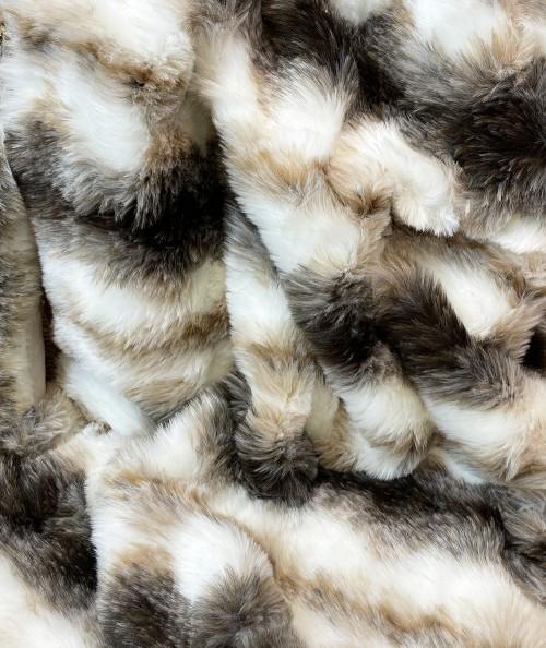 Close up image of the Ashford White faux fur fabric