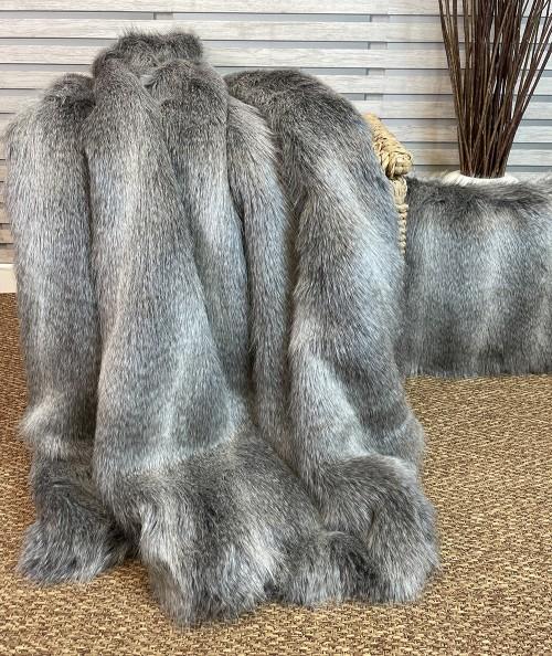 Luxury Marmoset fur blanket with matching cushion