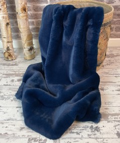 Blue faux fur bedspread