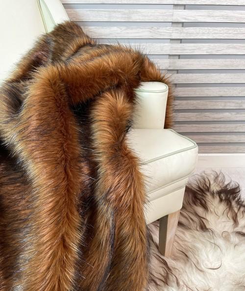 Luxury, long haired Tamarin faux fur throw