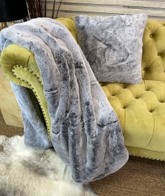 Luxury Morning Frost faux fur sofa throw