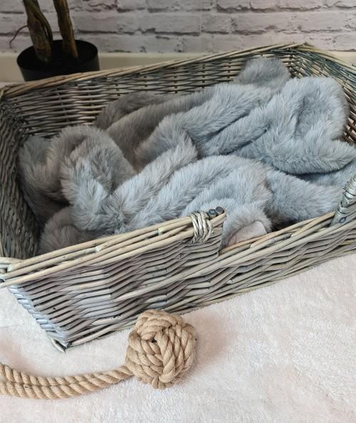 Luxury grey fur dog blanket