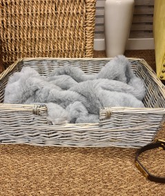 Aspen Grey luxury fur pet blanket