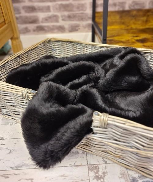 Midnight Black Fur Pet Blanket