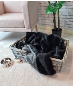 Black fur cat blanket