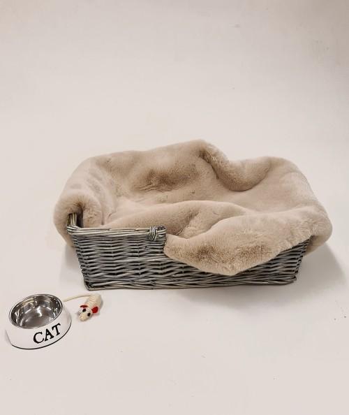 Luxury almond coloured faux fur cat blanket