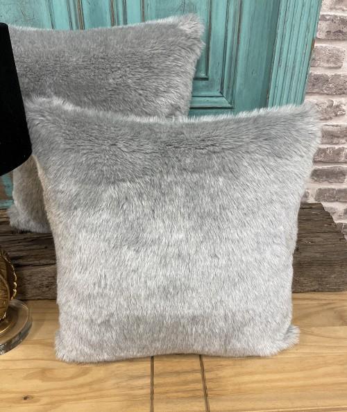 Cheap plain grey faux fur cushions