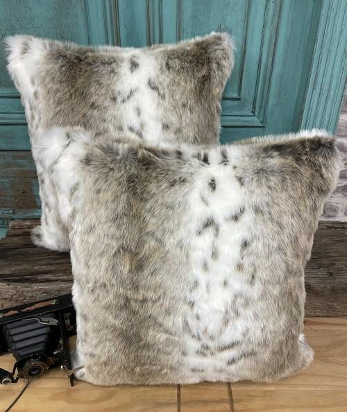 Striped Lynx Faux Fur Cushion Covers