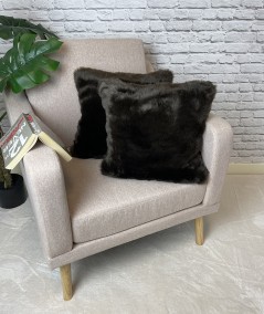 Cheap brown faux fur cushions