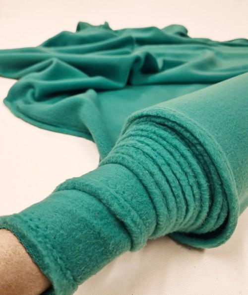 Emerald green fleece fabric