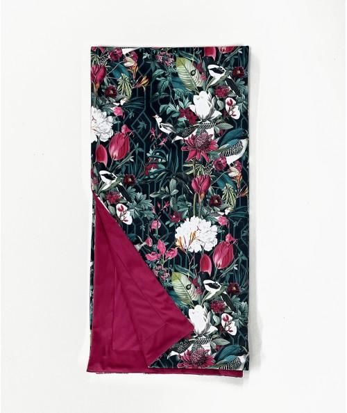 Luxury velvet bed runner in tropical print