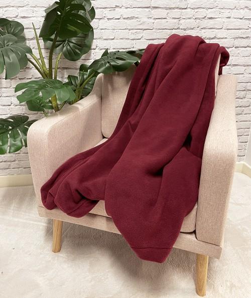 Maroon fleece throw