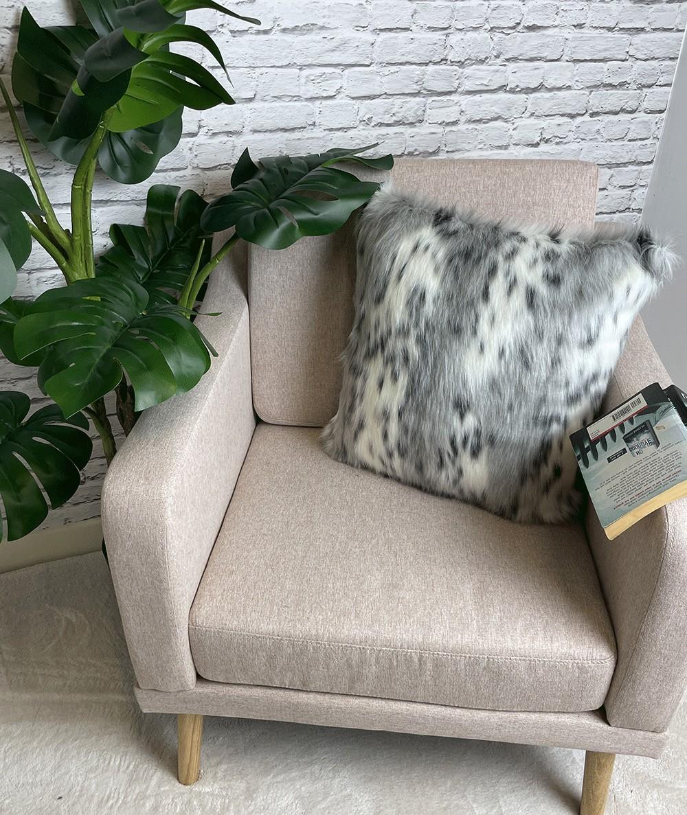 Luxury spotted animal print faux fur cushions