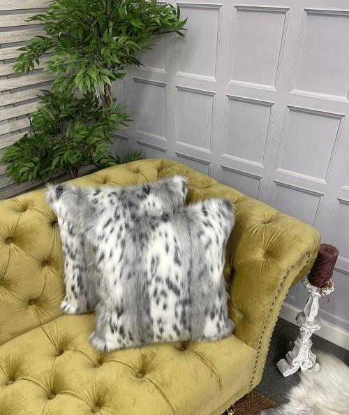 Luxury animal print fur cushions