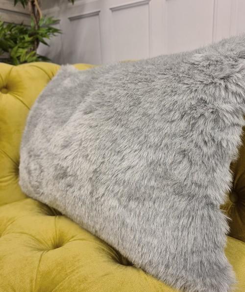 Plain coloured rectangular fur cushion covers