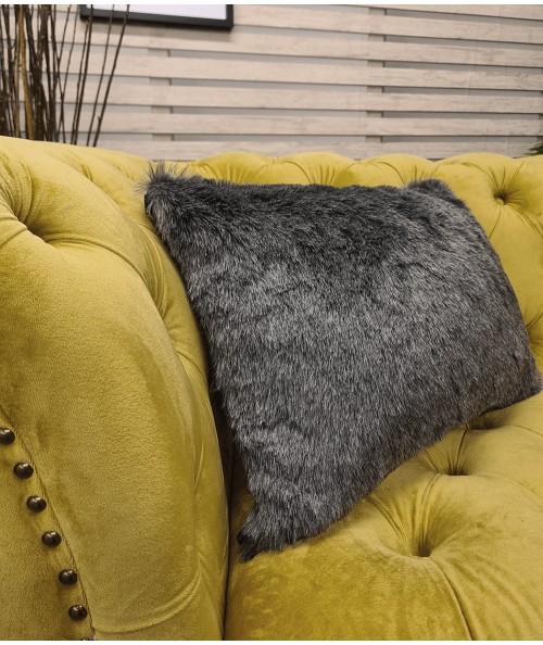 Dark grey rectangular cushion covers