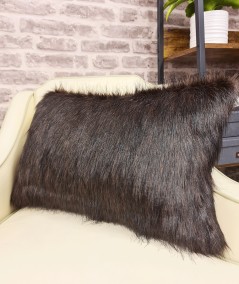 Rectangular brown fur cushions