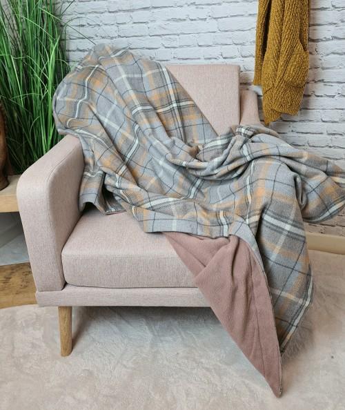 Grey checked blanket