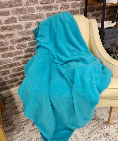 Emerald green fleece blanket throw