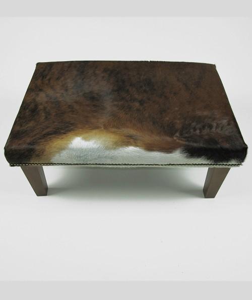 Unusual brown cowhide footstool 319