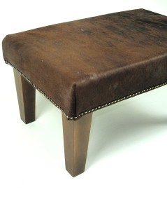 Small footrest in brown brindle cow hide 322