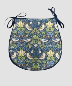 D Shaped Seat Pad Strawberry Thief Navy