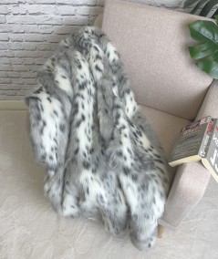 Striped animal print luxury faux fur throw