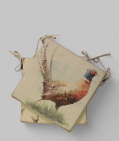 Large Pheasant Reversible Square Seat Pads