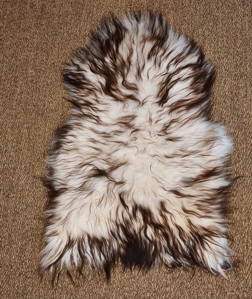 Brown and cream Icelandic sheepskin