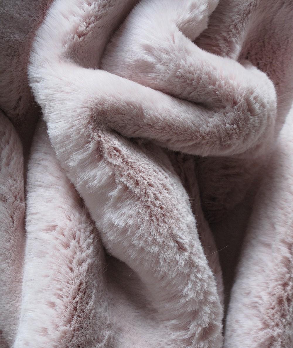 Luxury pale pink faux fur fabric