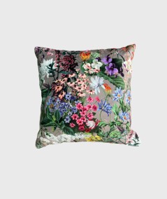 Printed flowery velvet cushions