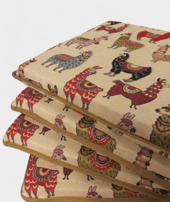 Tapestry Llama Square Chair Pads