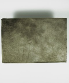 Dark beige cow hide footstool