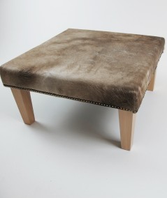 Mottled Beige Cowskin Footstool 328