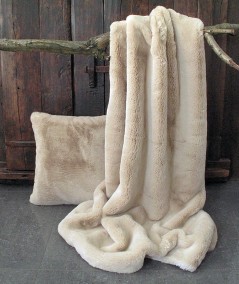 Luxury sandstone beige faux fur blanket