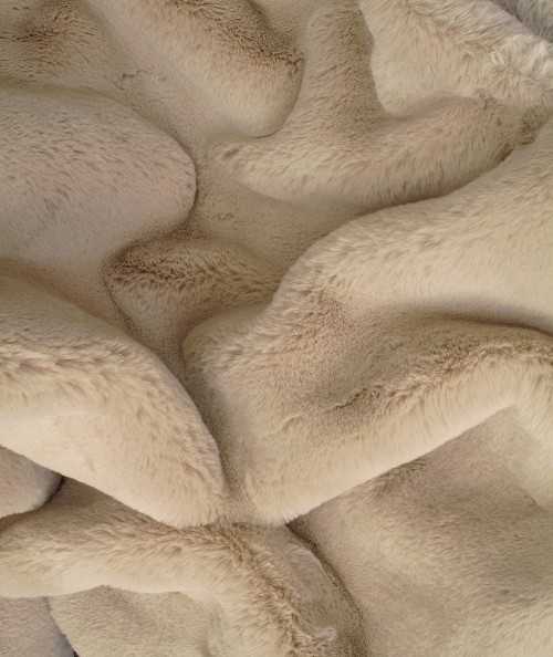 Close Up Image Of The Chelsea Sandstone Faux Fur Throw