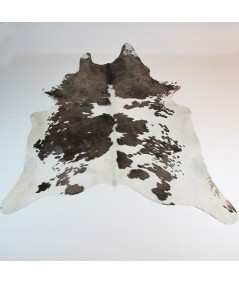 X/Large Dark Brown and off-white Cowhide Rug CR00137